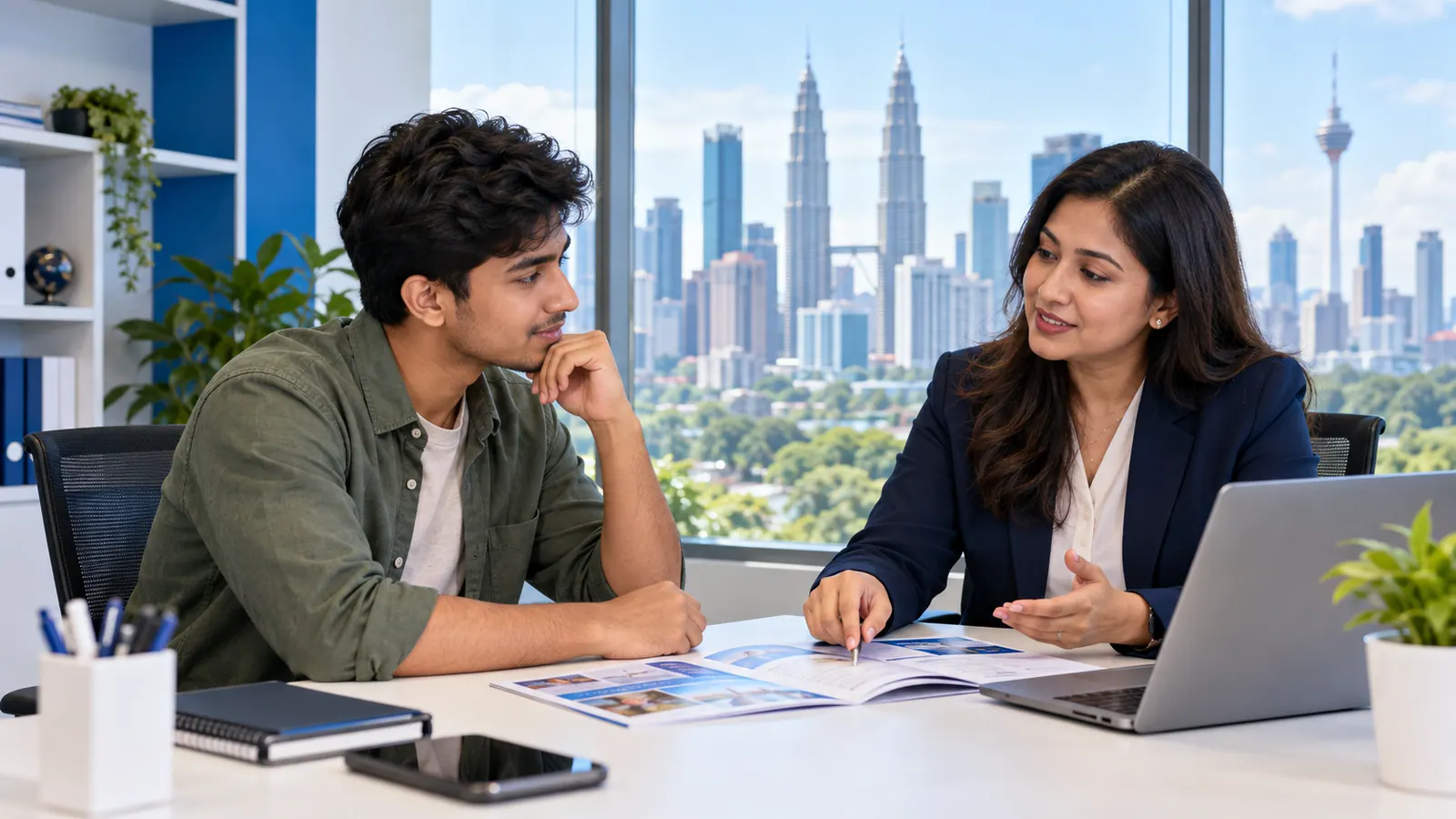 Bangladeshi student receiving education consultancy guidance for Malaysia
