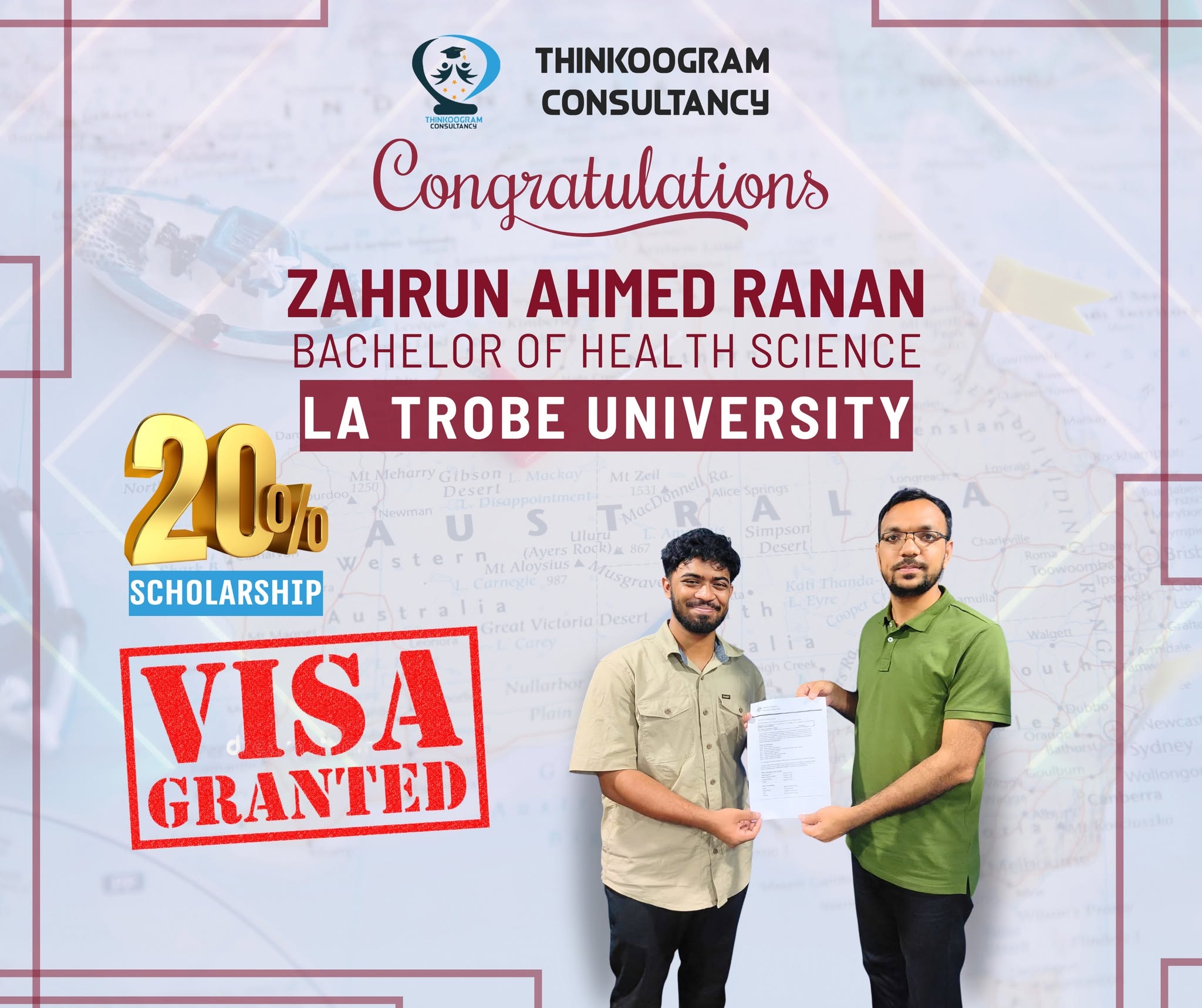 Zahrun Ahmed Ranan, Bachelor of Health Science at La Trobe University
